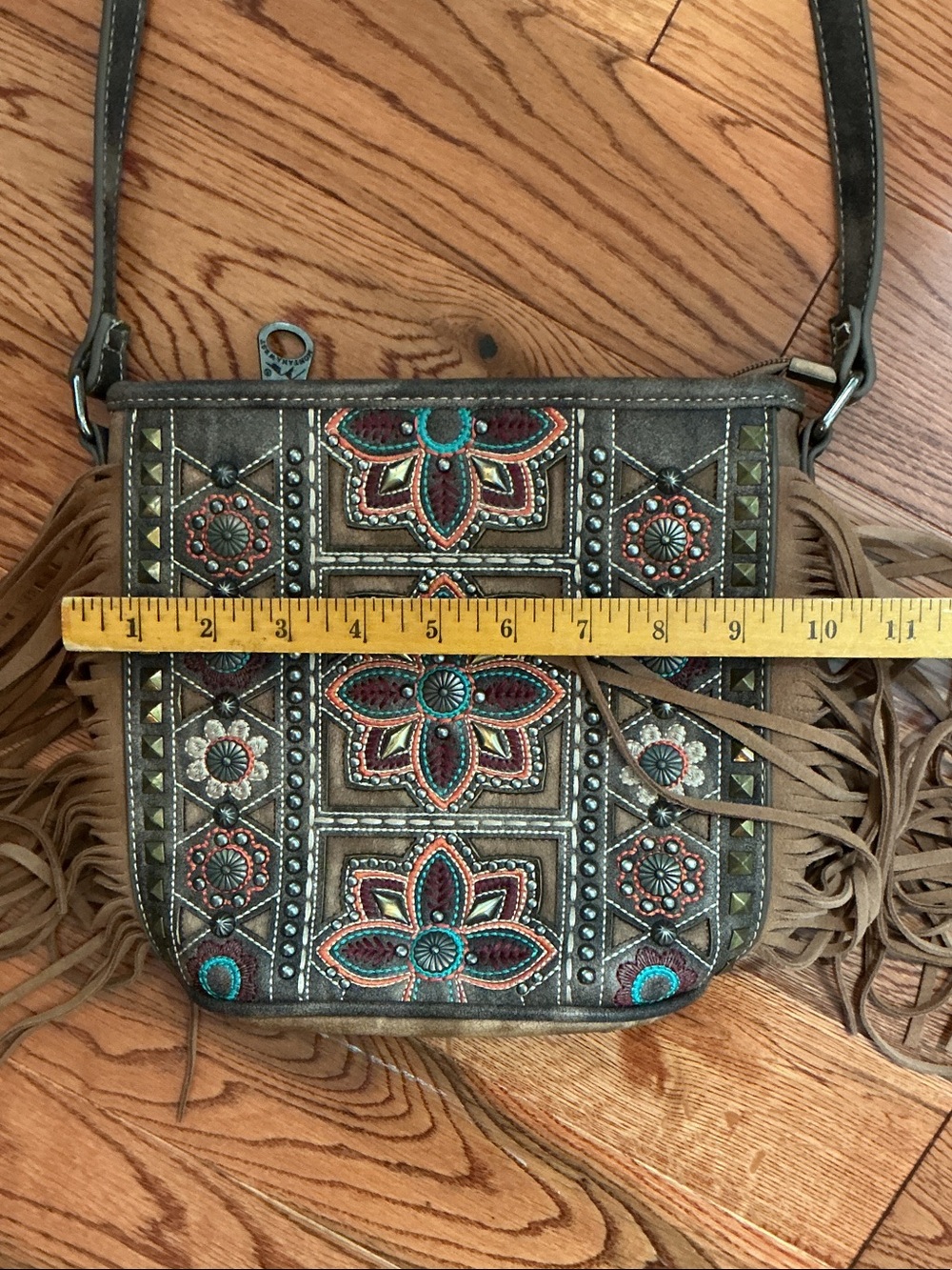 Montana West Embroidered And Studded Fringe Crossbody - Picture 5 of 8
